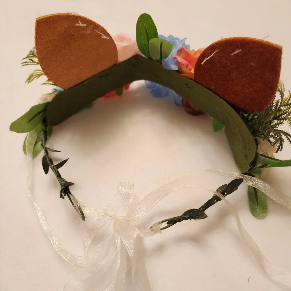 Forest Fox Animal Ear Floral Halloween Headpiece Tiara